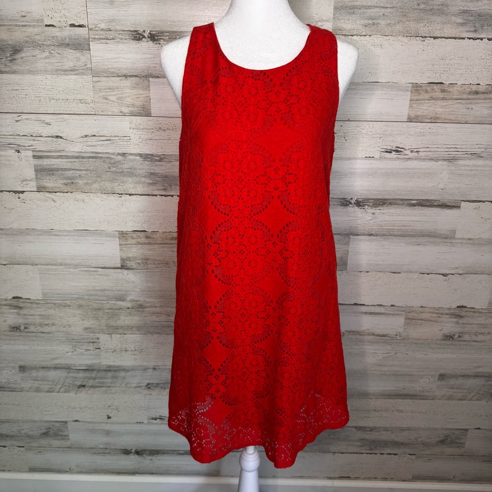 Everly Orange Eyelet Lace Dress